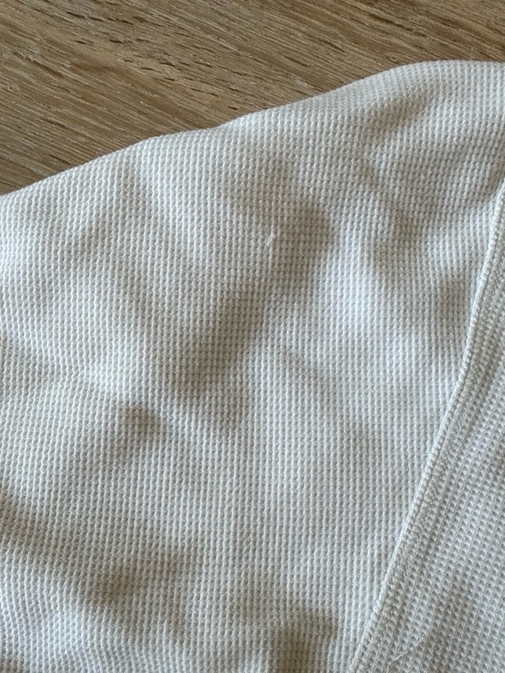 Alo Yoga White Cropped Henley Soft Thermal Top Small - Picture 5 of 6
